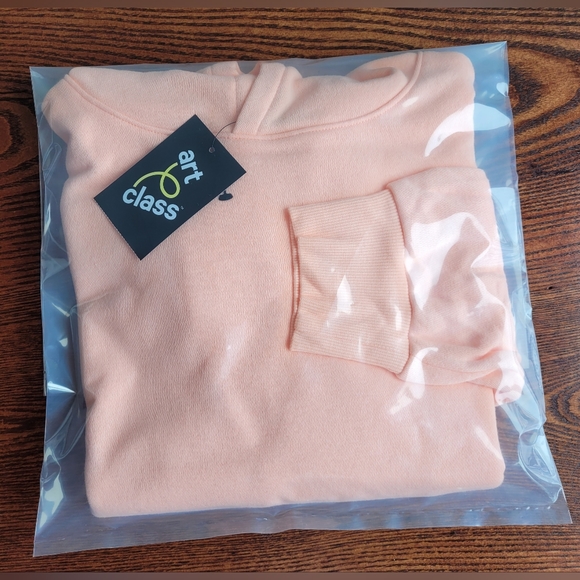 2 /$15  NEW Art Class Popover Cropped Hoodie Size L  10 - 12 Peach Sorbet NWT - Picture 12 of 13